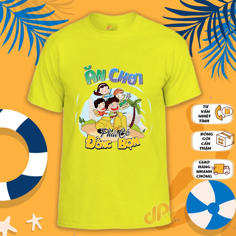 Áo team "ăn chơi có đồng bọn" màu vàng