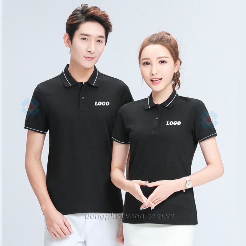 Đồng phục polo đen sọc nhỏ